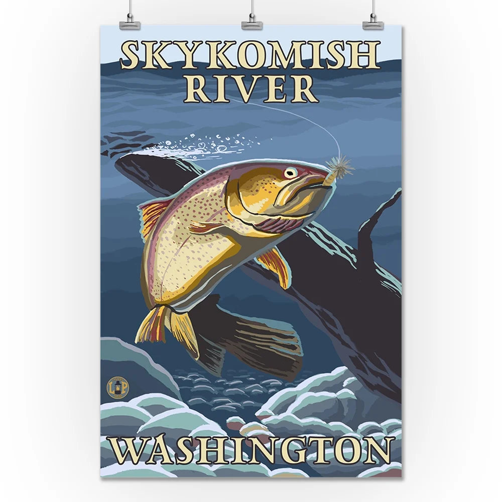 Trout Fishing Cross-Section Poster, 24x36 Giclee Gallery Print H51892