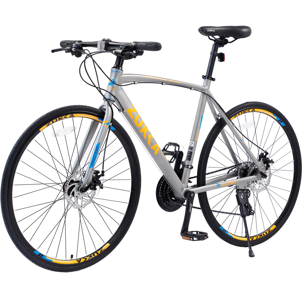 24 Speed 700C Aluminum Flat Bar Road Bike with Disc Brakes V4944