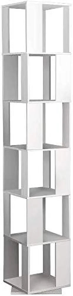 Blue 6 Tier Wooden Rotating Bookshelf X36980