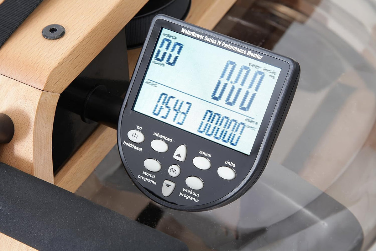 Beech Wood Natural Rowing Machine with S4 Monitor E384