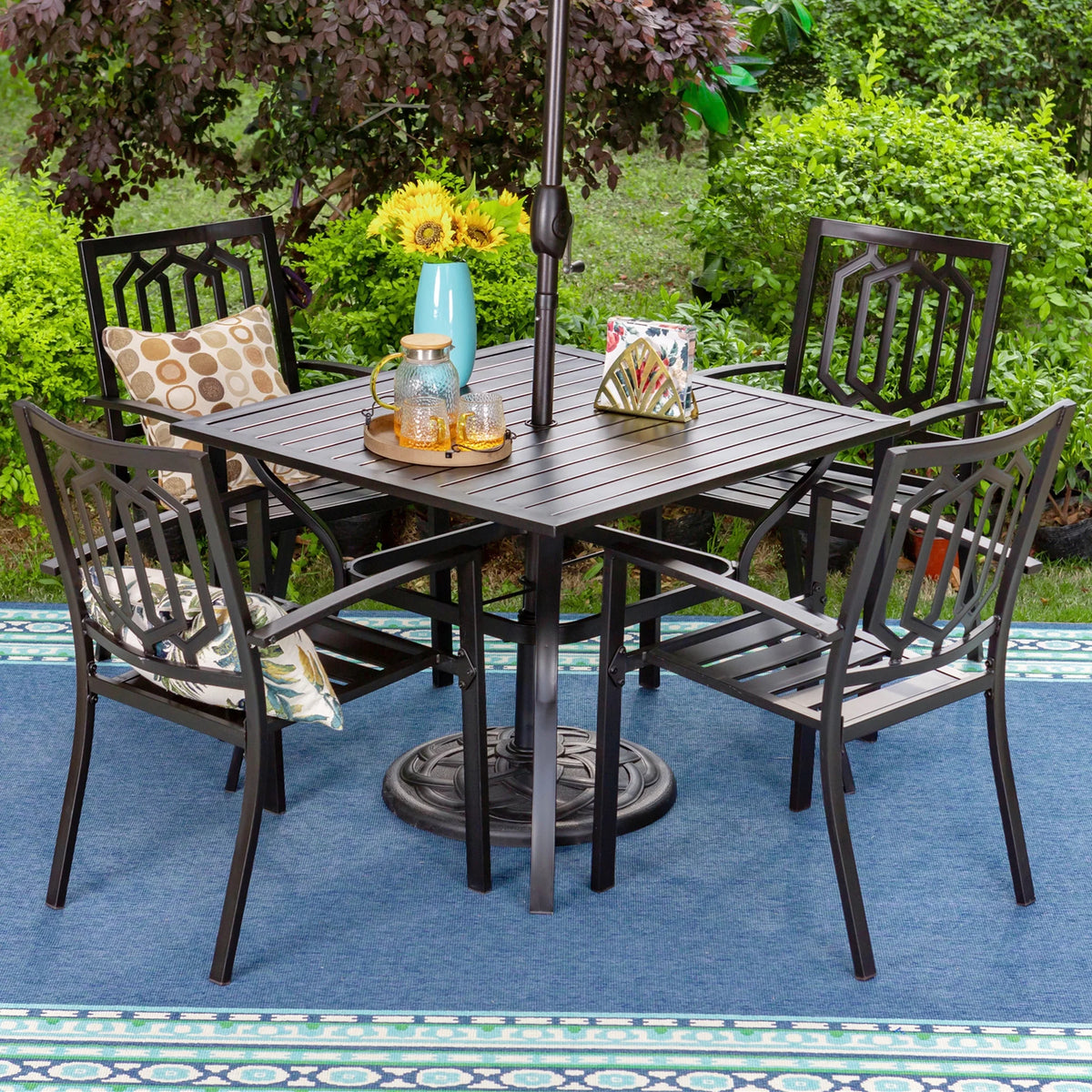 6-Piece Outdoor Patio Set with 10 FT Umbrella N439