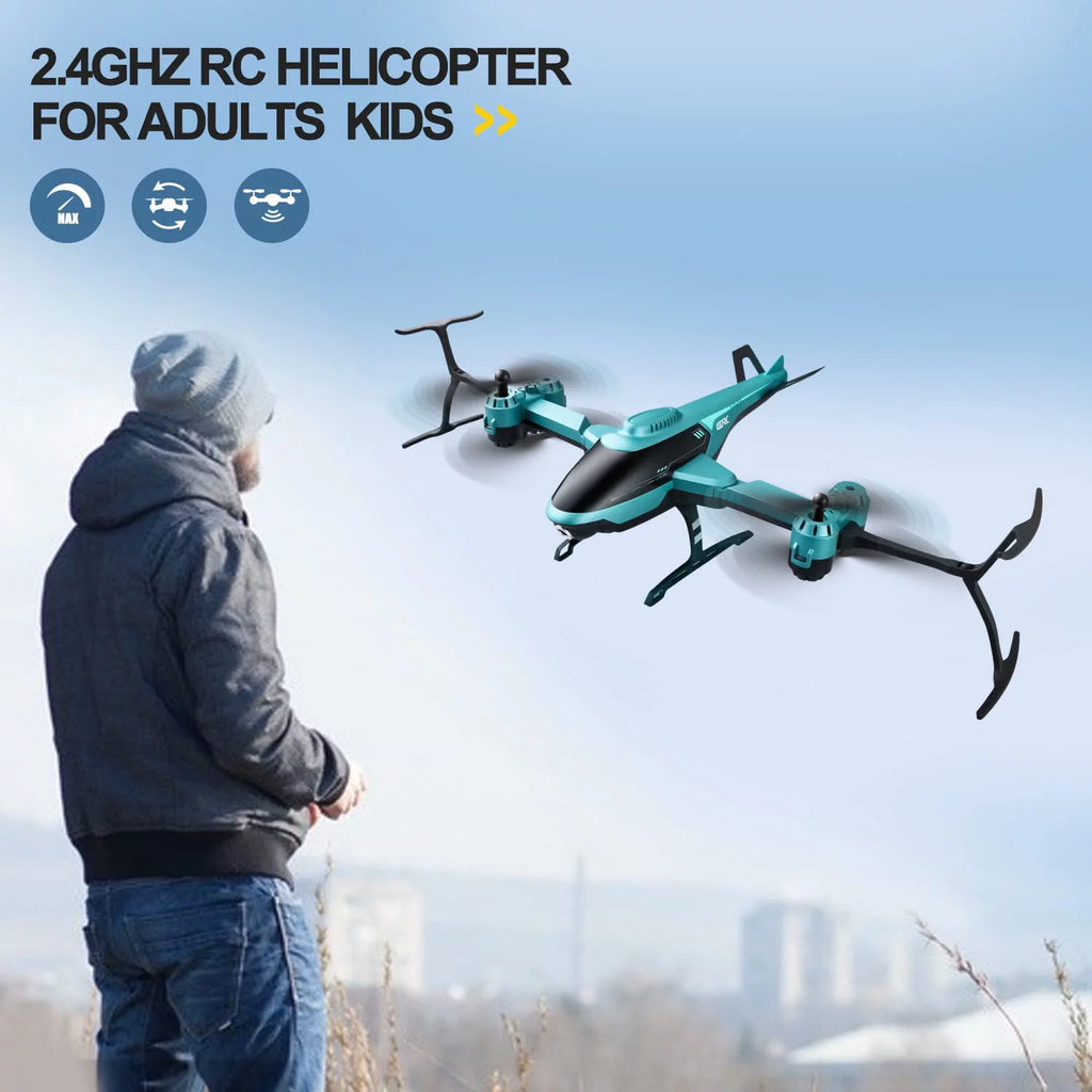 RC Helicopter Drone with 1080P HD Camera Blue S3563