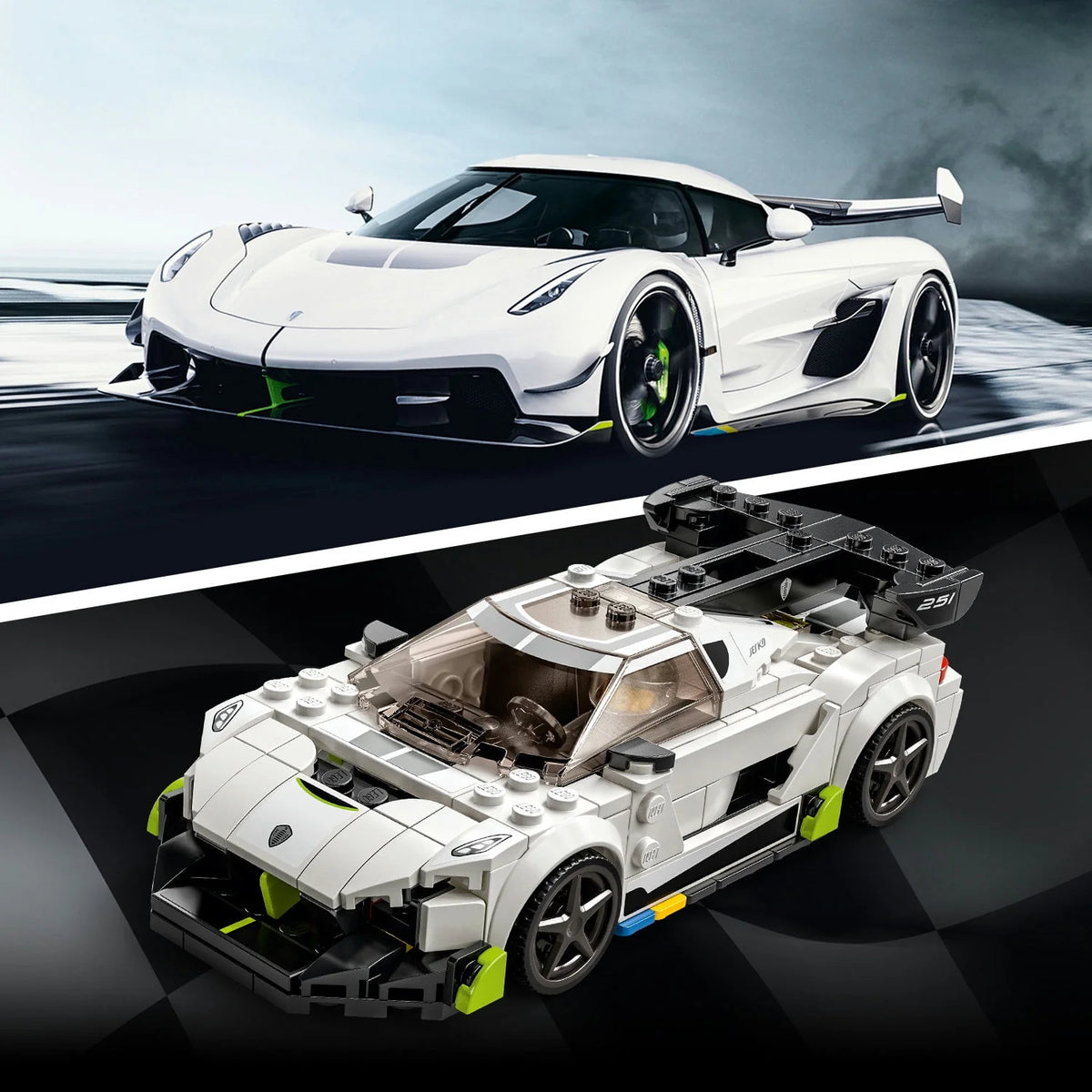 White Racing Car Building Set X10611