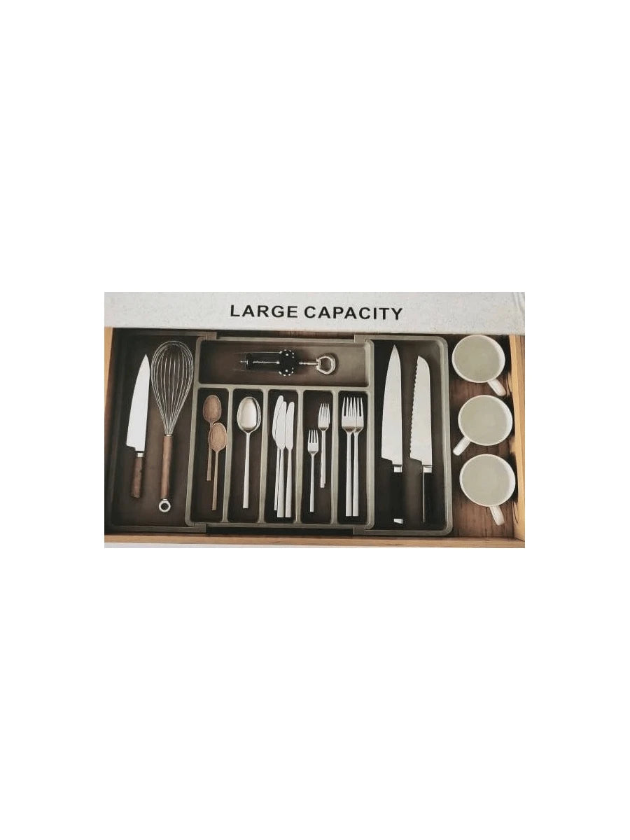 Expandable Black Silverware Utensil Organizer R122