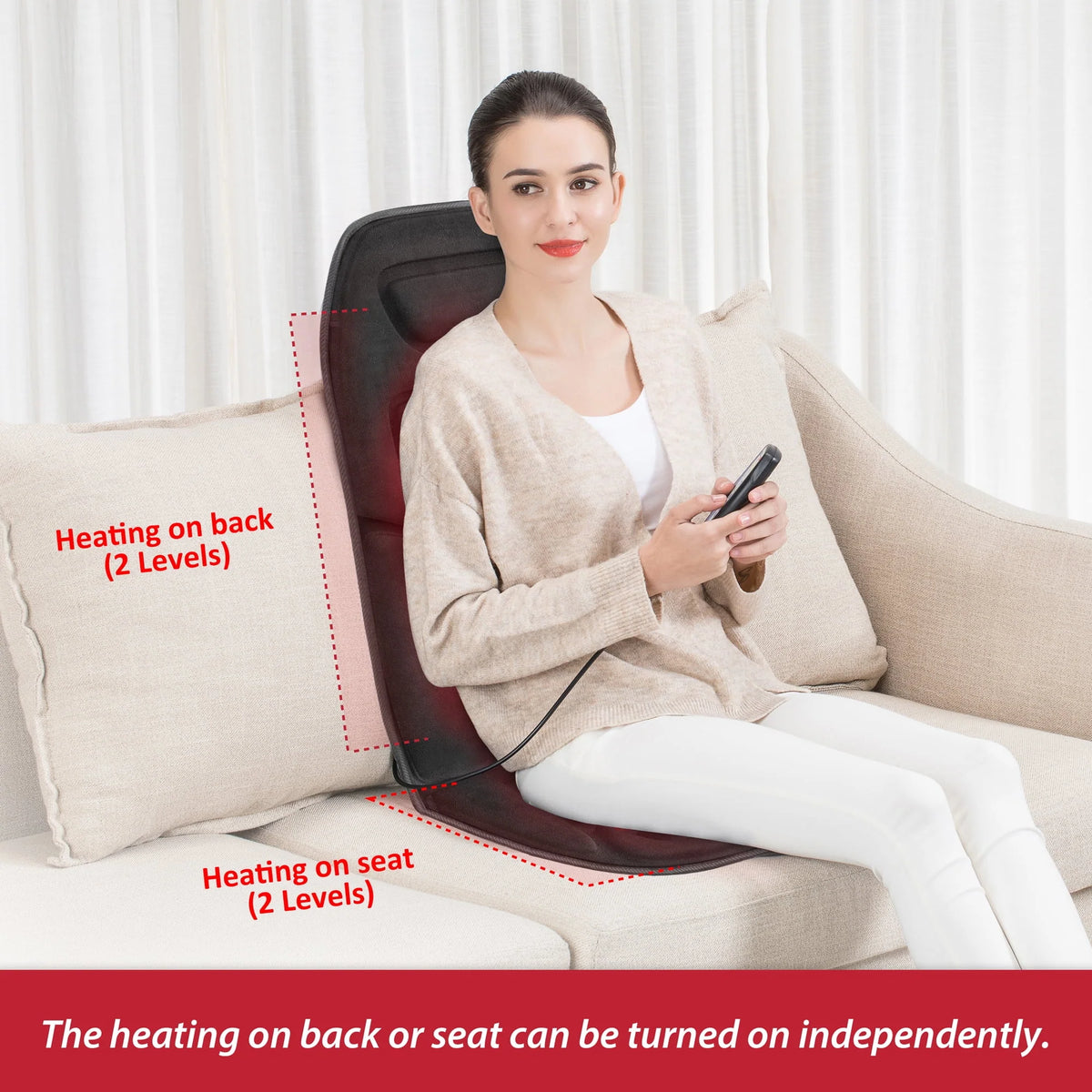 Black Heated Massage Seat Cushion F913