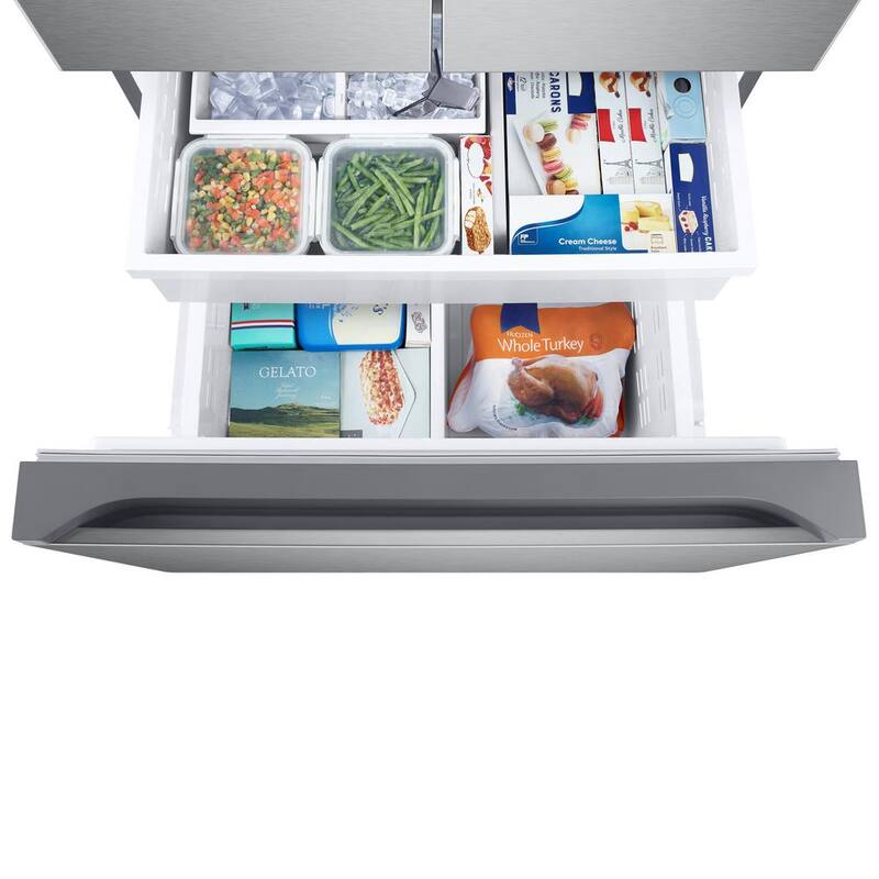 33 in. 24.5 cu. ft. 3-Door French Door Smart Refrigerator in Stainless Steel with Dual Icemaker P69428