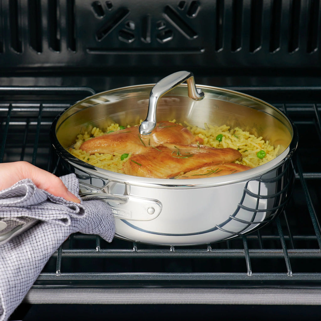 10-Piece Stainless Steel Cookware Set with Glass Lids P64431