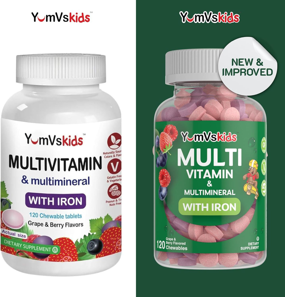 Kids Chewable Multivitamin with Iron, 120 Tablets E59948