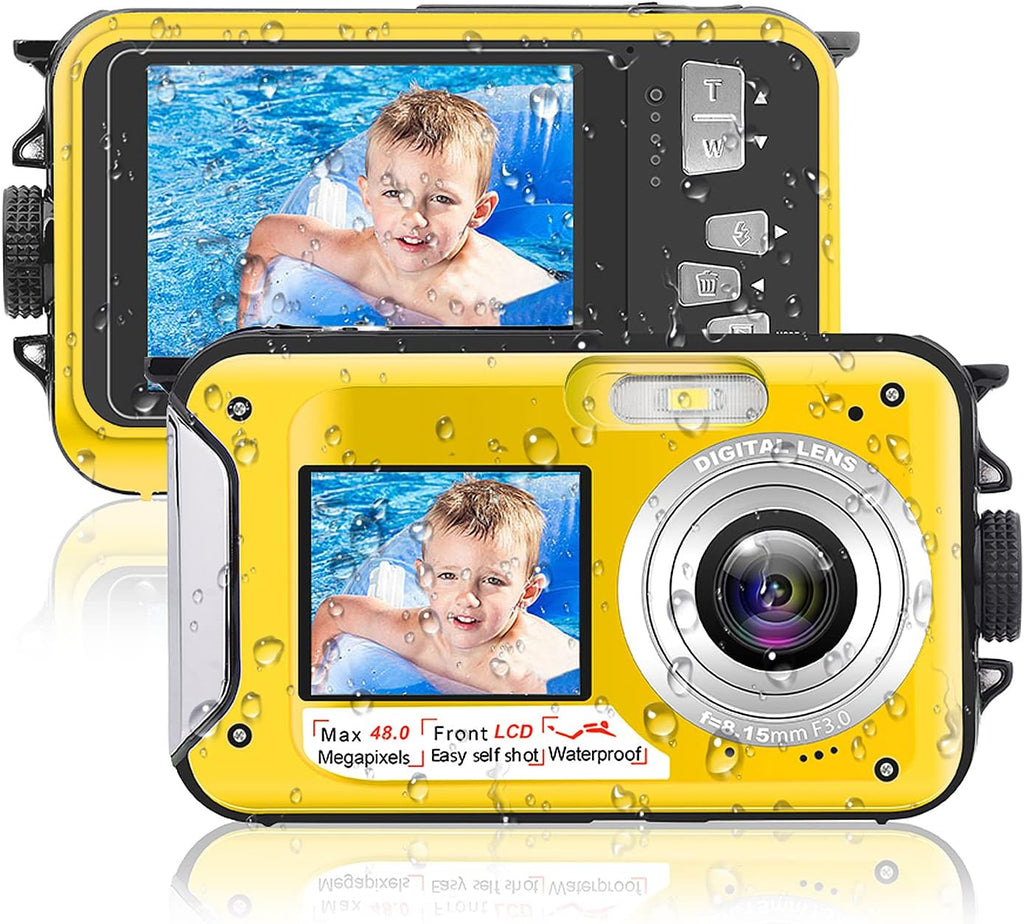Waterproof 2.7K Full HD 48MP Underwater Digital Camera with Dual Screens G128