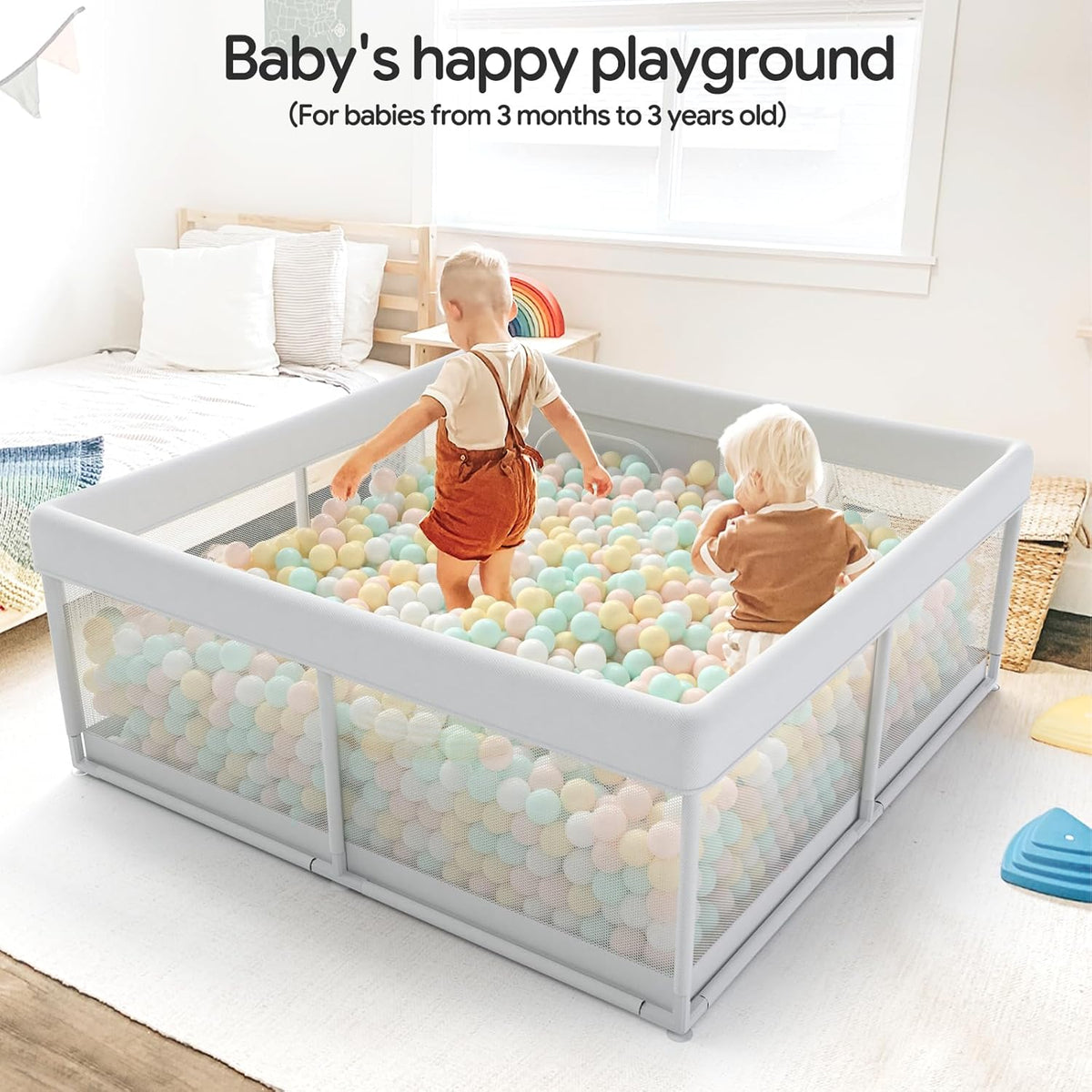 47x47inch Baby Playpen with Safety Non-Slip S47760