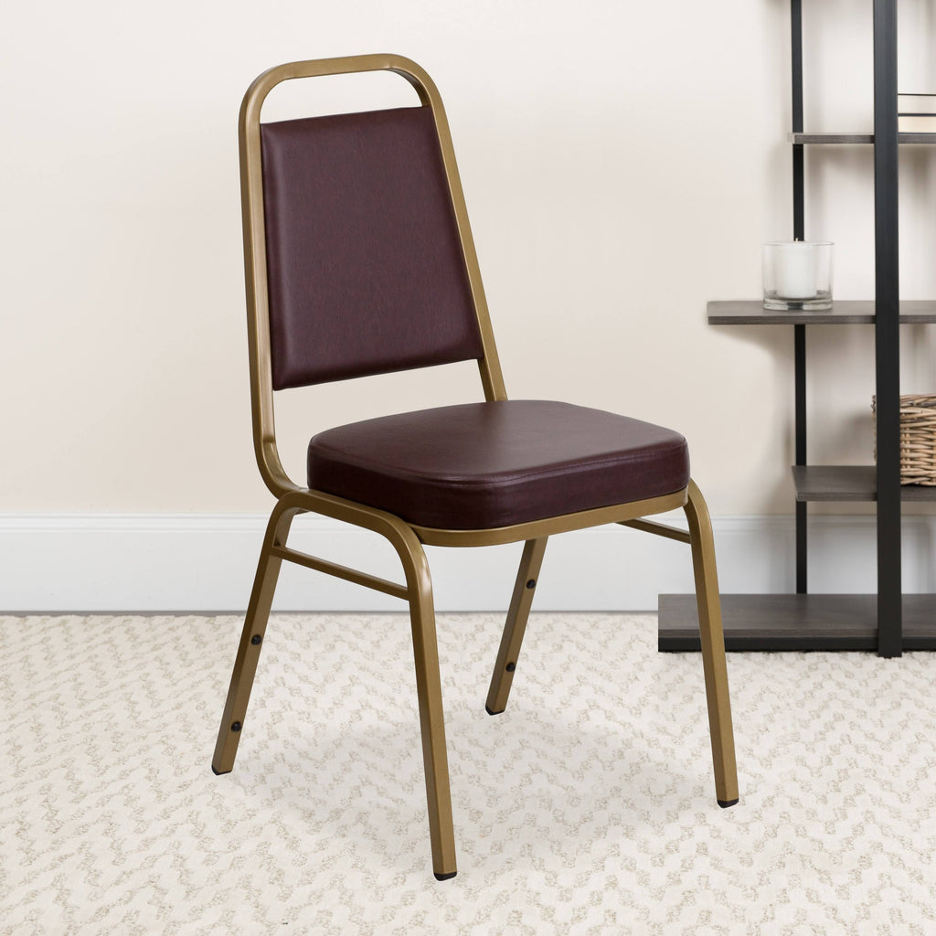 Brown Vinyl Stacking Banquet Chair M573496