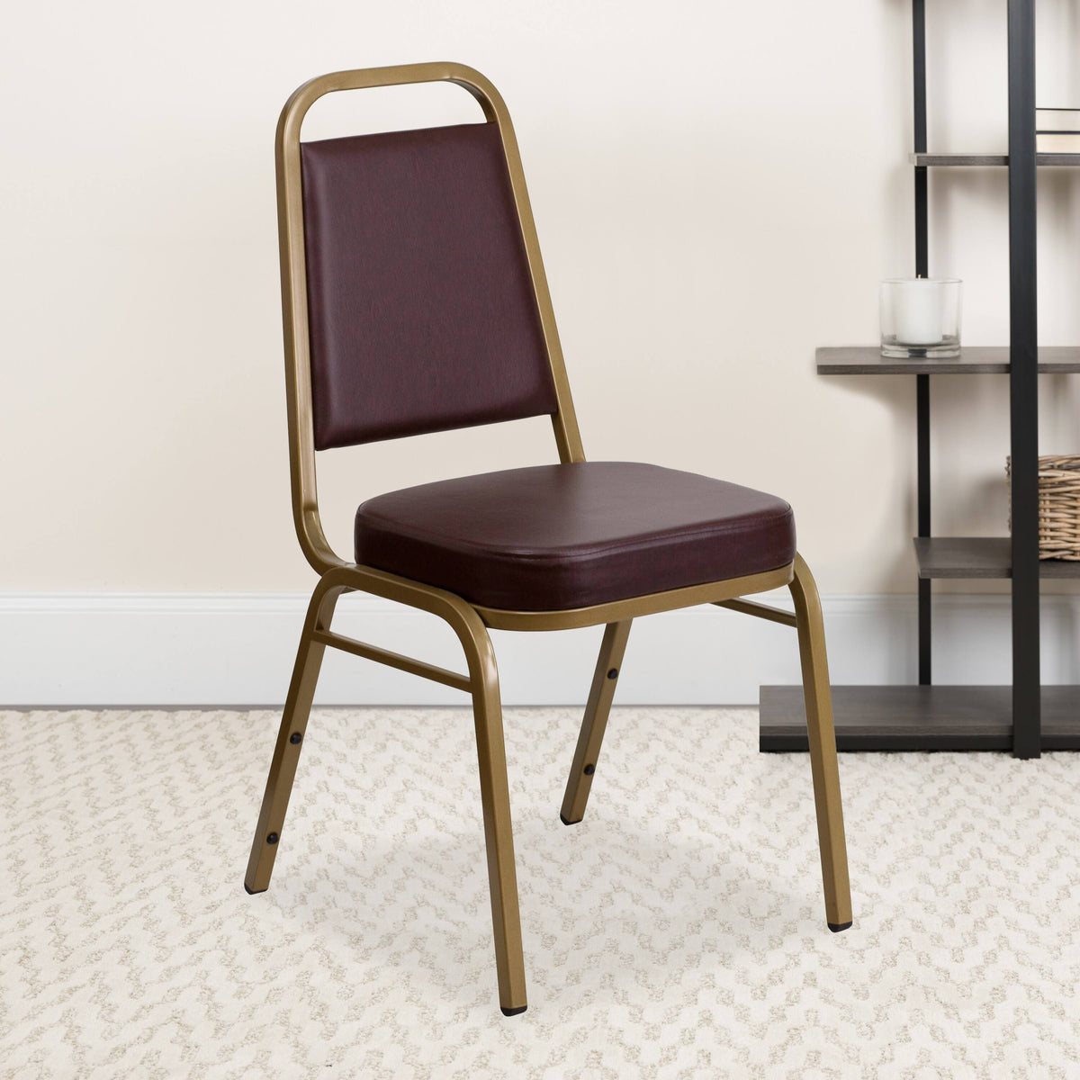 Brown Vinyl Stacking Banquet Chair M573496
