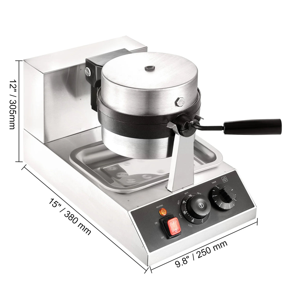 1300W Rotatable Non-Stick Round Waffle Maker Q740832