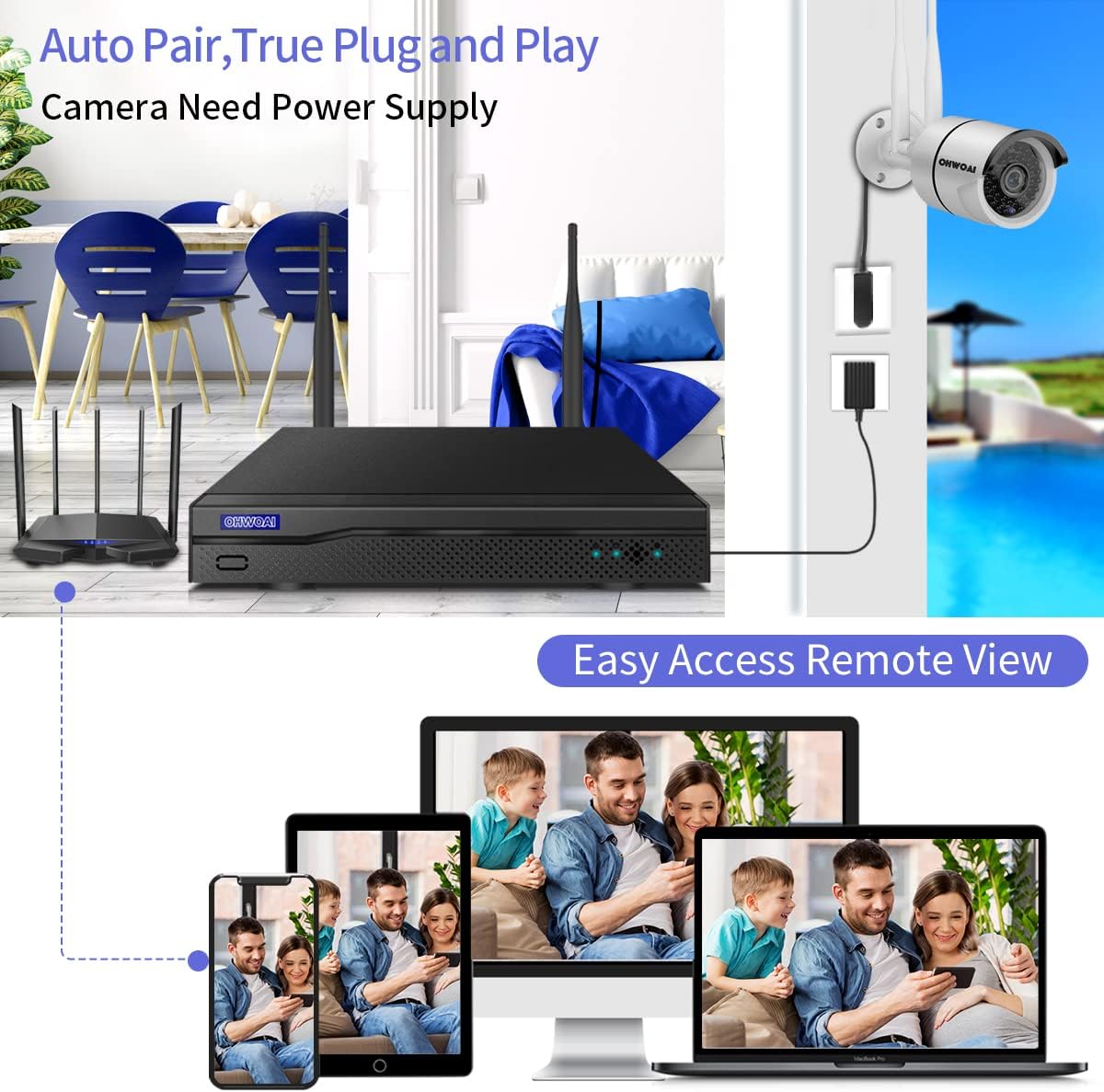 8 Channel 1080P Wireless NVR Security Camera System with 4TB Hard Drive K271