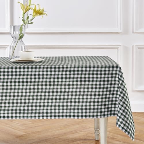100% Pure Linen Checkered Tablecloth 60 x 132 Inch S580