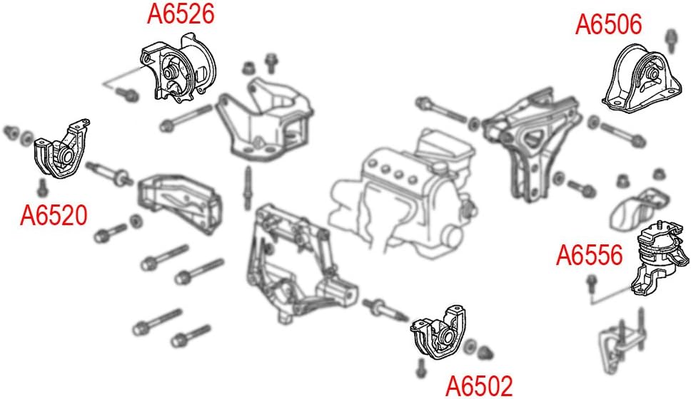 Engine Motor Mount Compatible with 1996-2000 Honda Civic 1.6L Pack of 2 S795879
