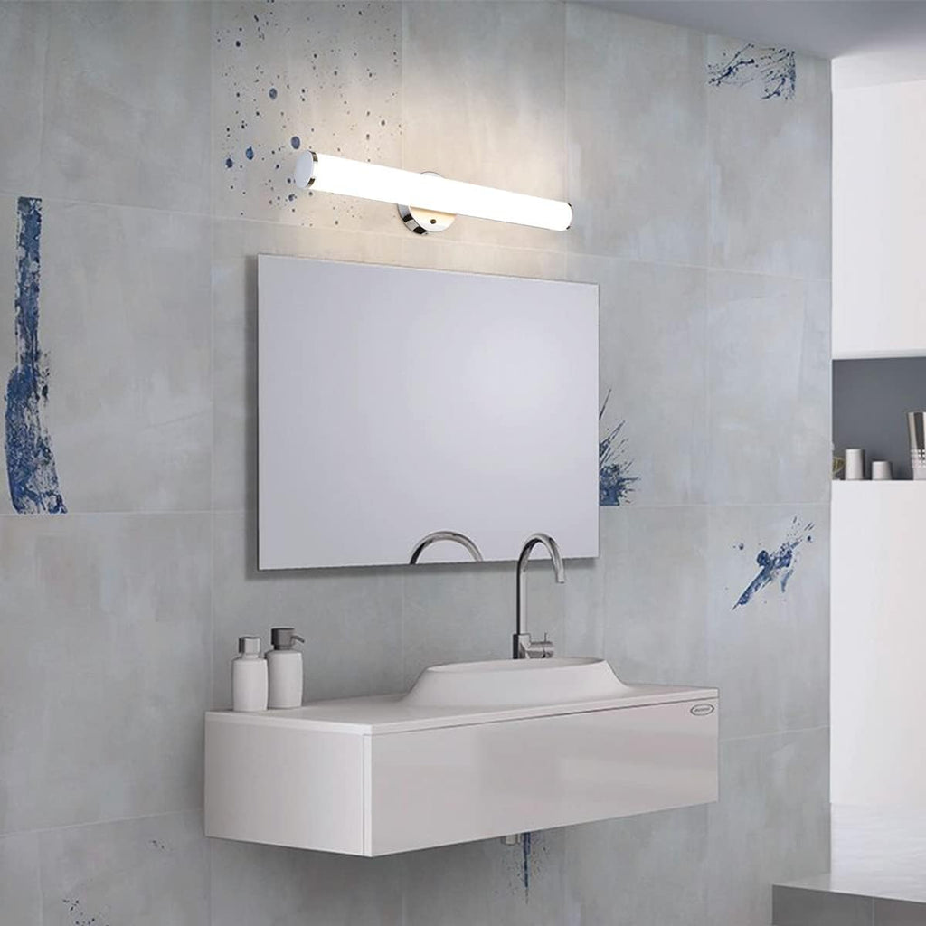 24in LED Vanity Light Dimmable Chromed Tube Cylinder Bar I42706
