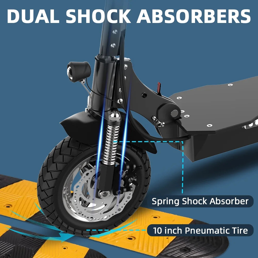 1300W Motor 40 Miles 35 mph 10" Pneumatic Tire Foldable Electric Scooter B2360