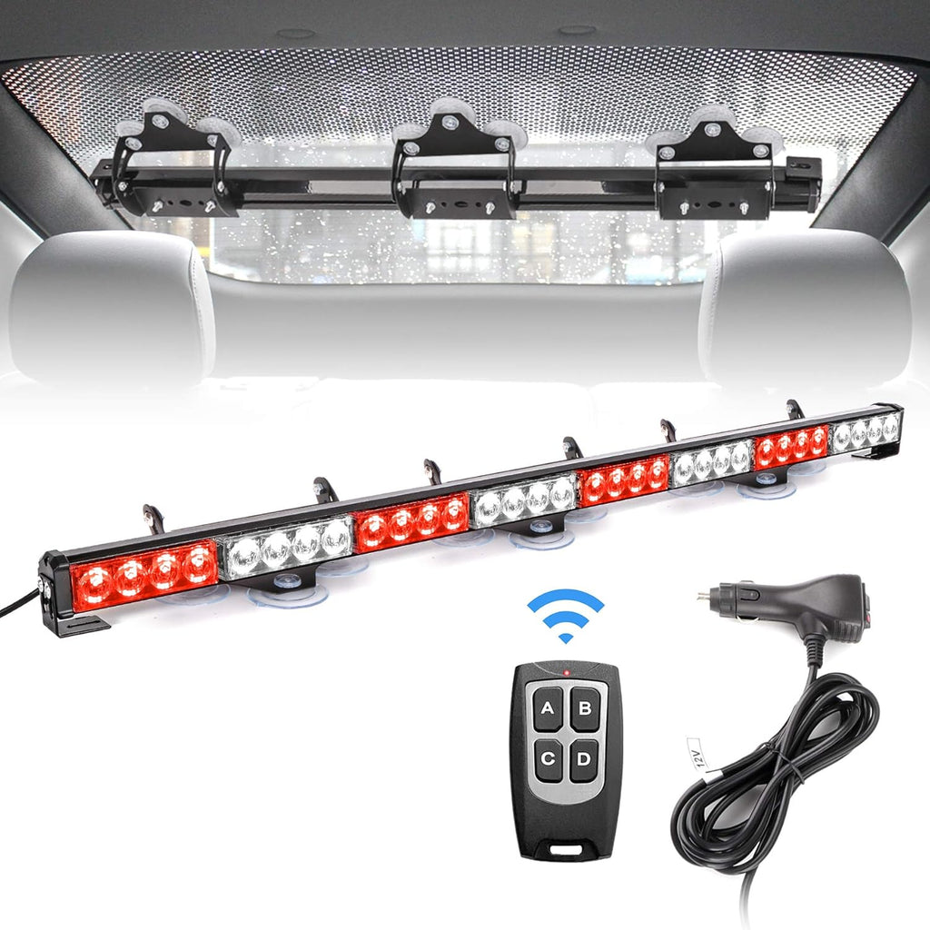 Amber White 35.5 inch 8 Panels Strobe Light Bar Pack of 2 D6077