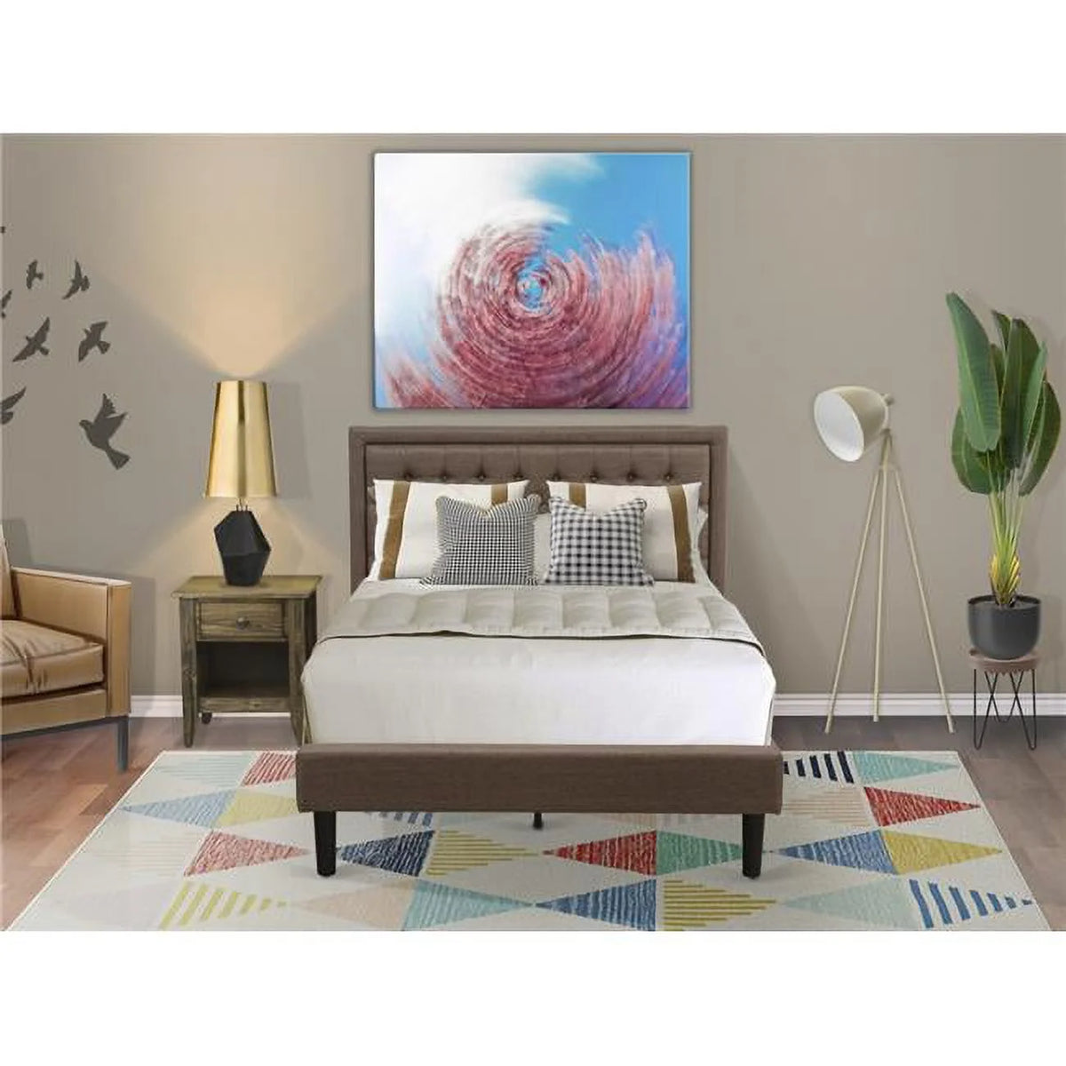 2 Piece Black Bedroom Set Q7586