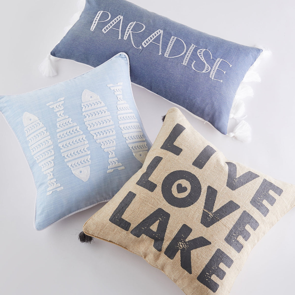 Decorative Pillow 20 x 20in Natural and Blue Y562