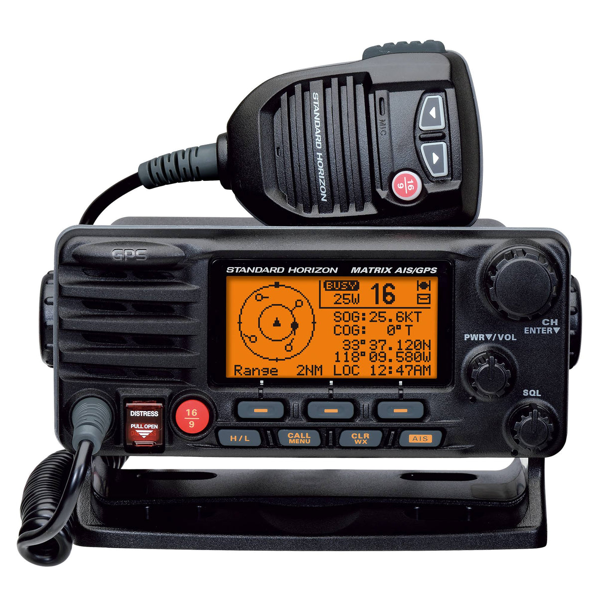 Black Fixed Mount VHF with AIS & GPS I917999
