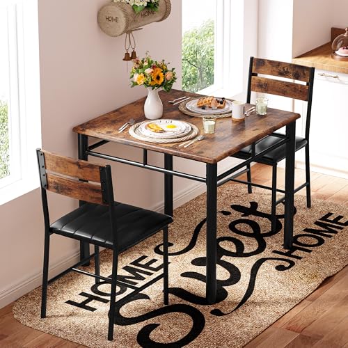 Rustic Brown Dining Table Set for 2 A95564