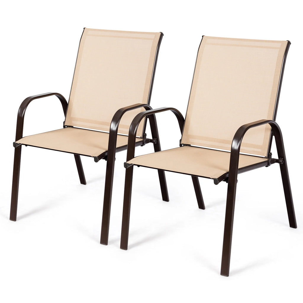 Set of 2 Grey Steel Patio Chairs E259
