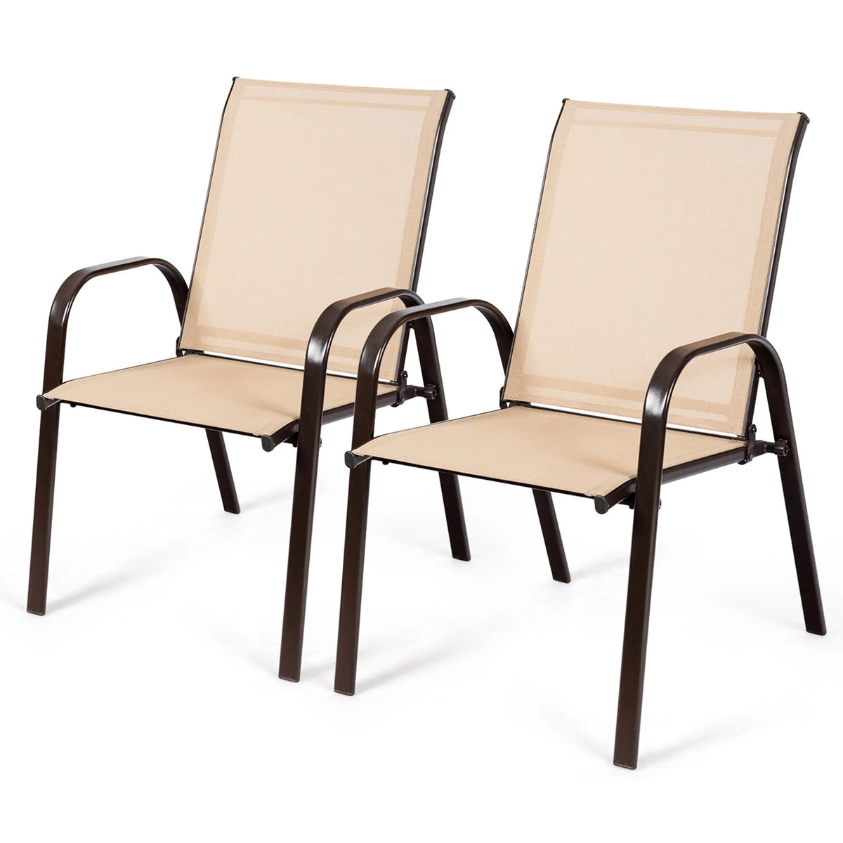 Set of 2 Grey Steel Patio Chairs E259