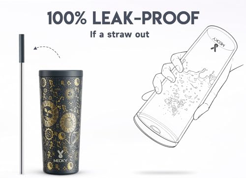 24 oz Insulated Stainless Steel Tumbler with Lid and Straw X9909