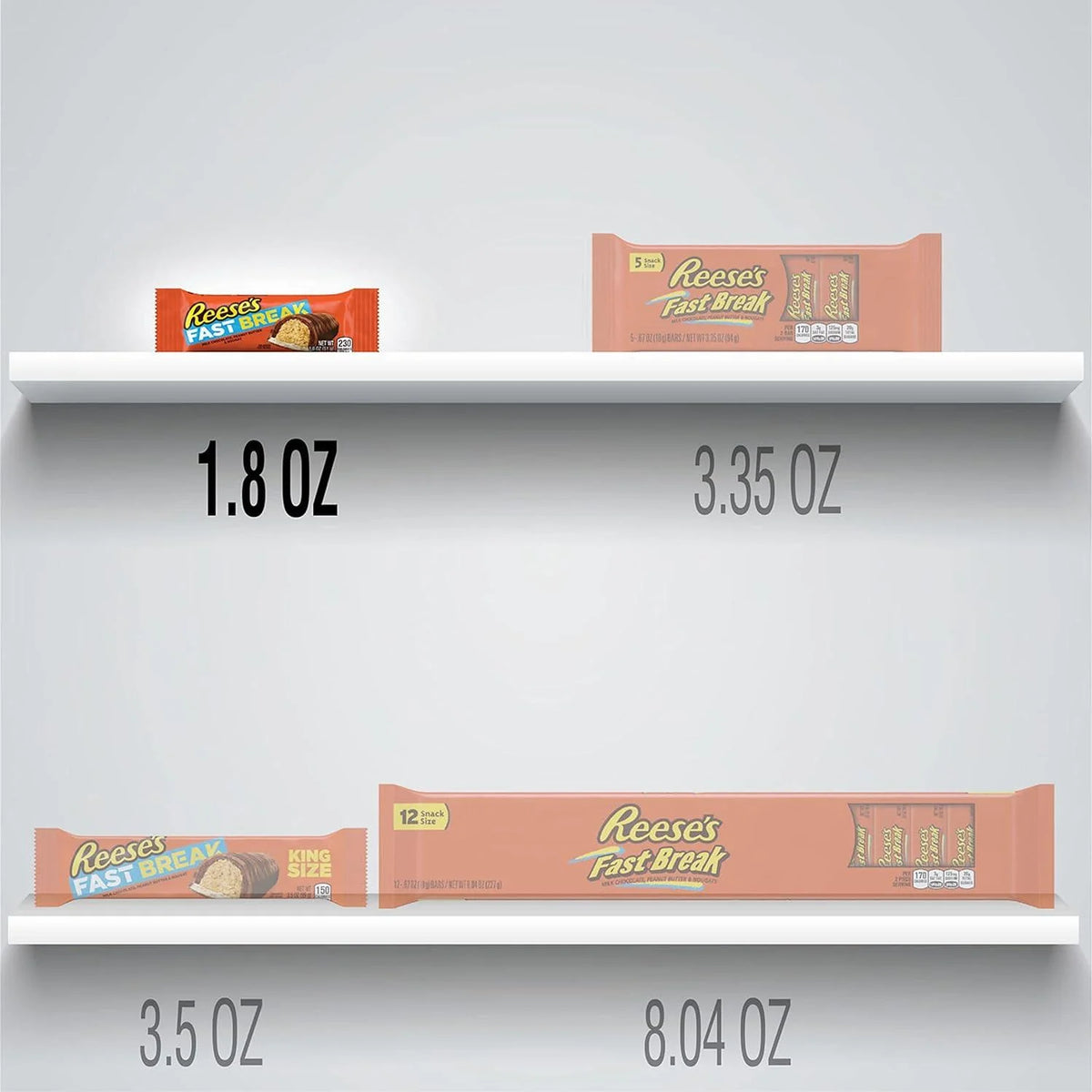 8 Pack 1.8 oz Peanut Butter Nougat Candy Bars C88084