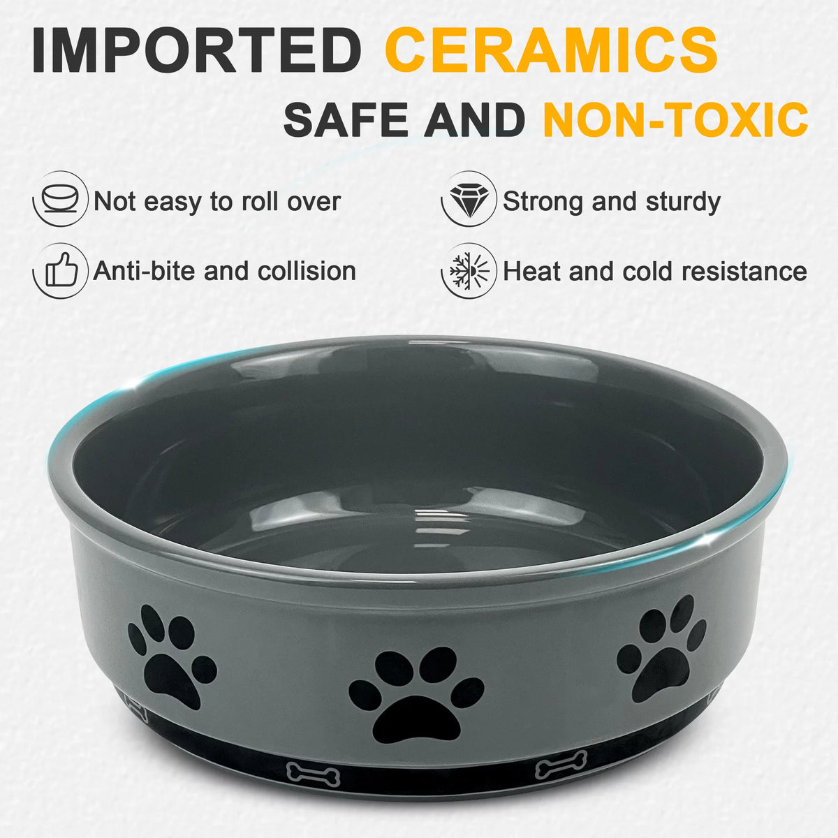 White 35oz Ceramic Pet Bowl Q652945