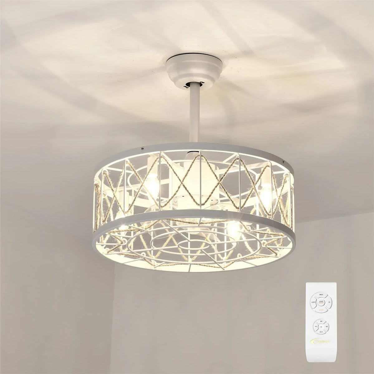 White Ceiling Fan with Lights T51803