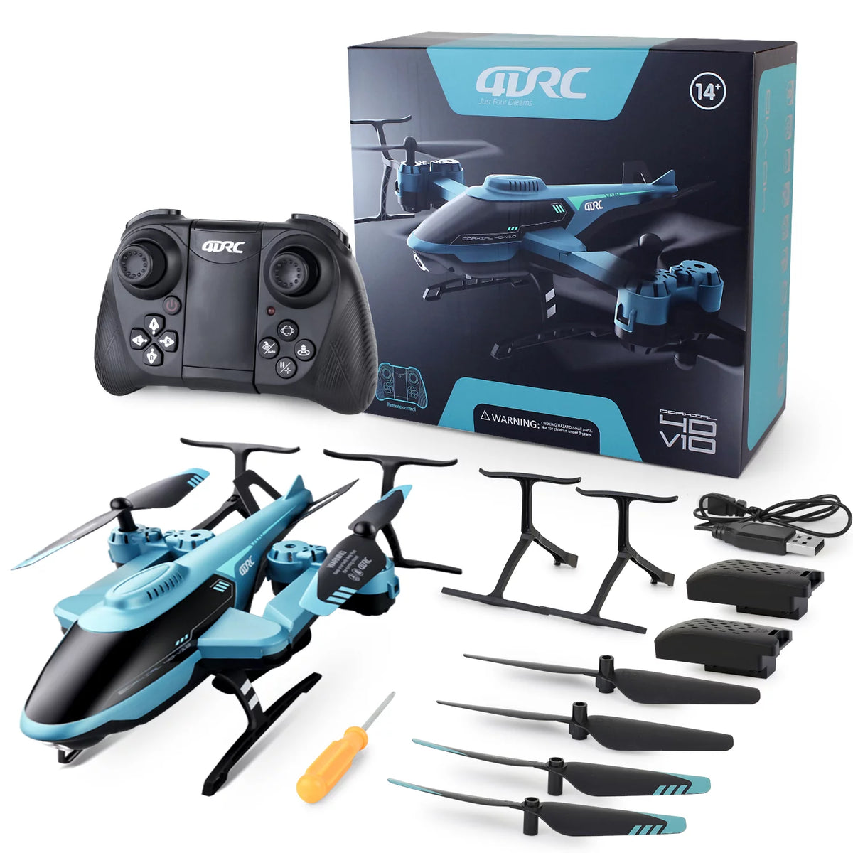 RC Helicopter Drone with 1080P HD Camera Blue S3563