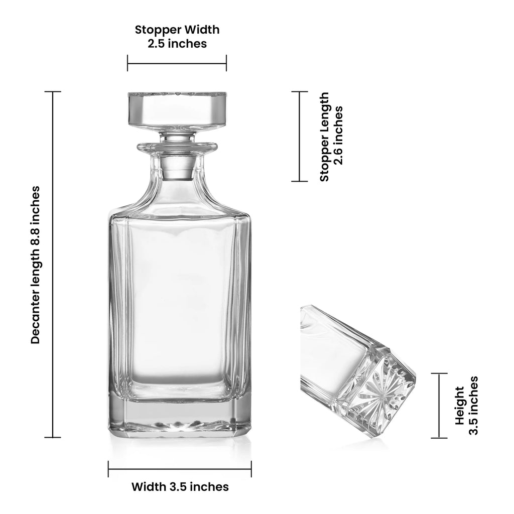 Glass Whiskey Decanter with Airtight Stopper, 750 ml, 6-Pack Q249