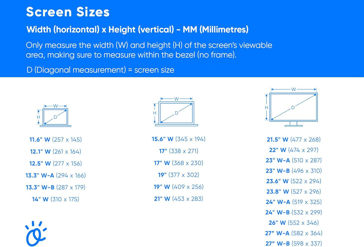 22” Anti Blue Light Screen Protector with Privacy Filter for Laptops and Monitors A544491