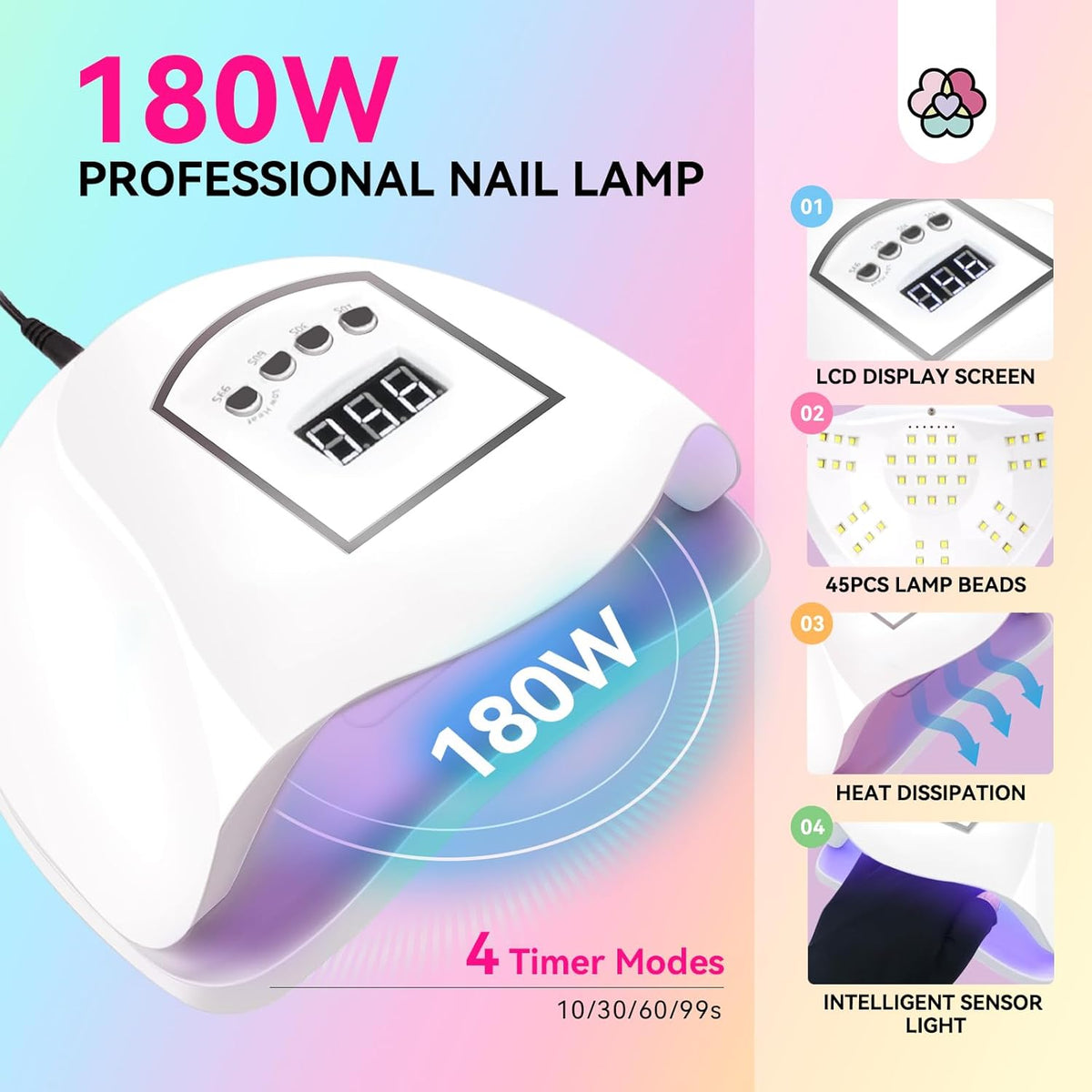 27+3 Colors Gel Nail Polish Kit with UV Lamp O105