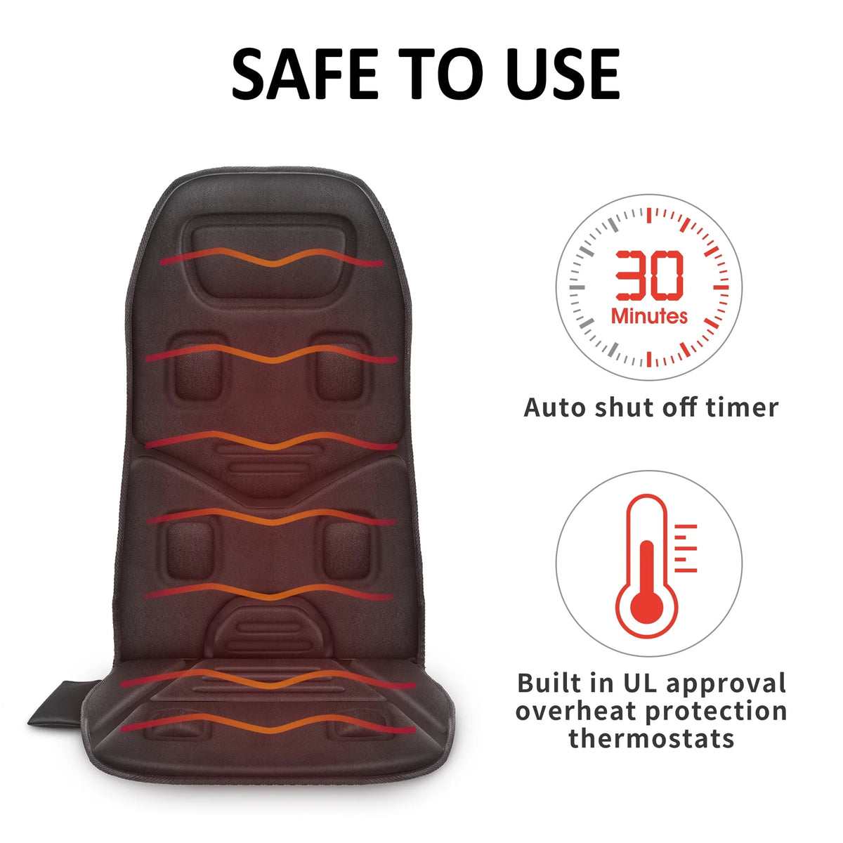 Black Heated Massage Seat Cushion F913