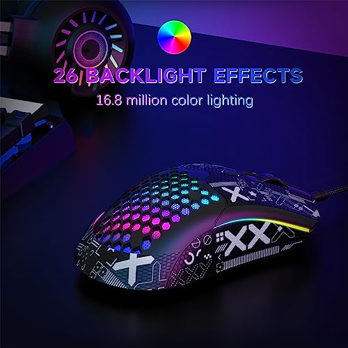 Green 65G Honeycomb Shell Wired Gaming Mouse F93905