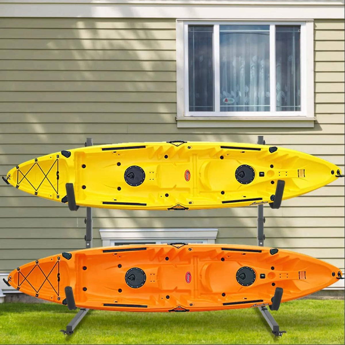 Freestanding Kayak Storage Rack with Lockable Wheels Wide Adjustable Z70248