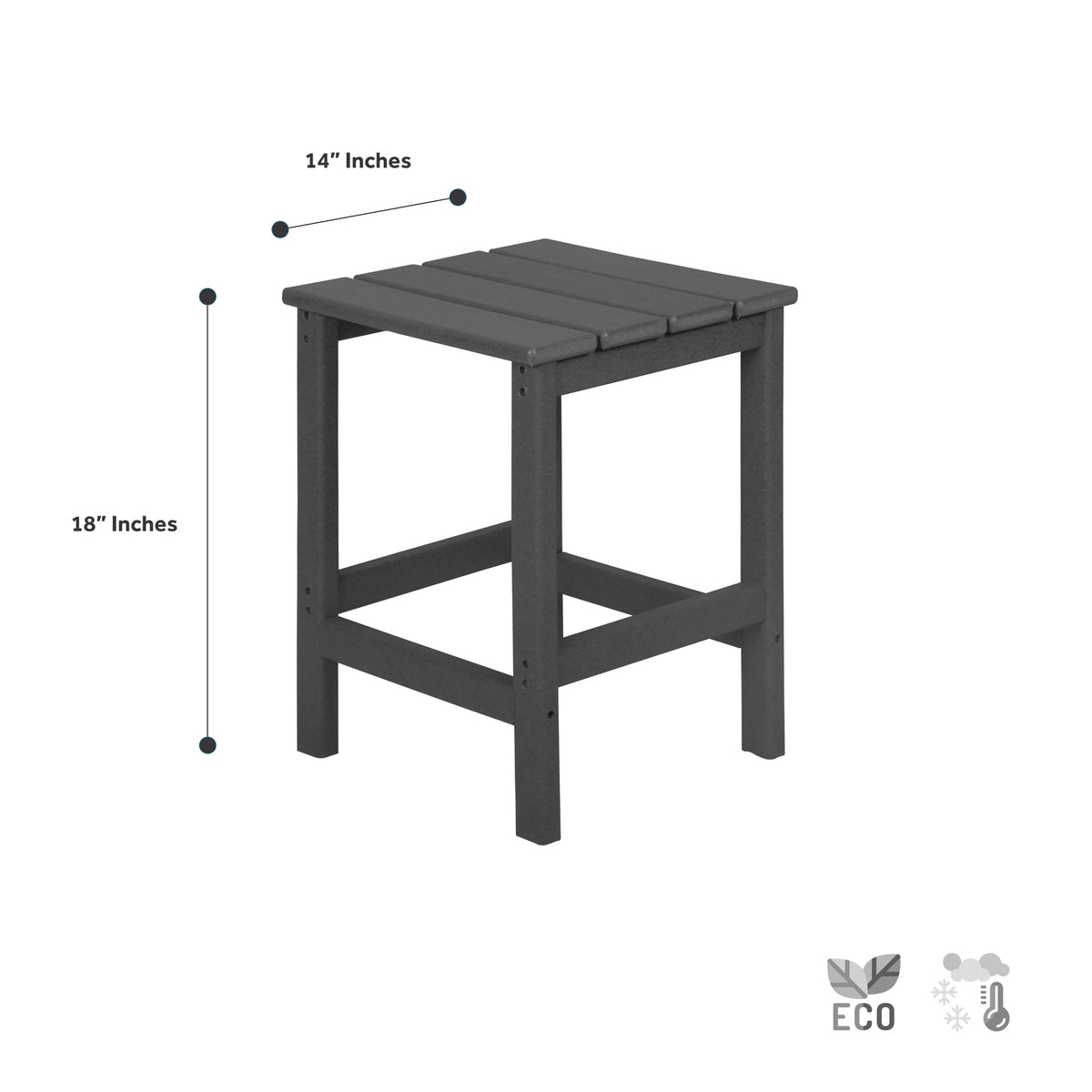 Dark Brown Plastic Outdoor Side Table X649863