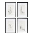 Architecture Print Framed Wall Arts 19.75" x 27.5" 4ct S761