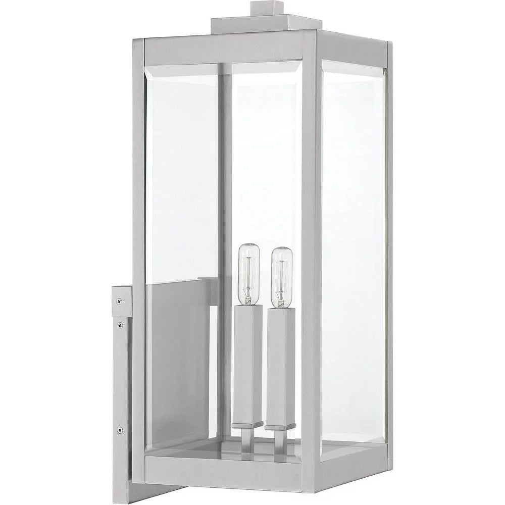 2-Light Extra Large Outdoor Wall Lantern with Clear Beveled Glass Panels L391