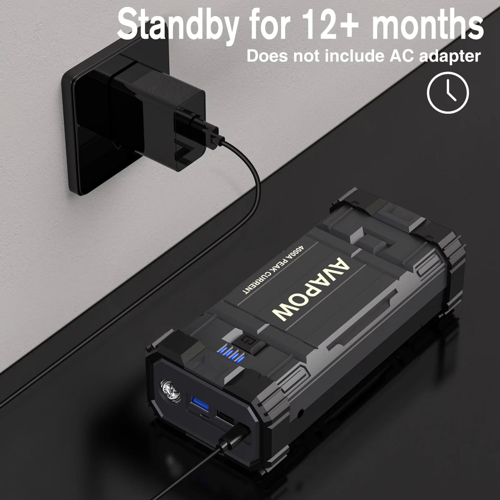 4000A Peak 27800mAh 12V Car Jump Starter with LED Light U342