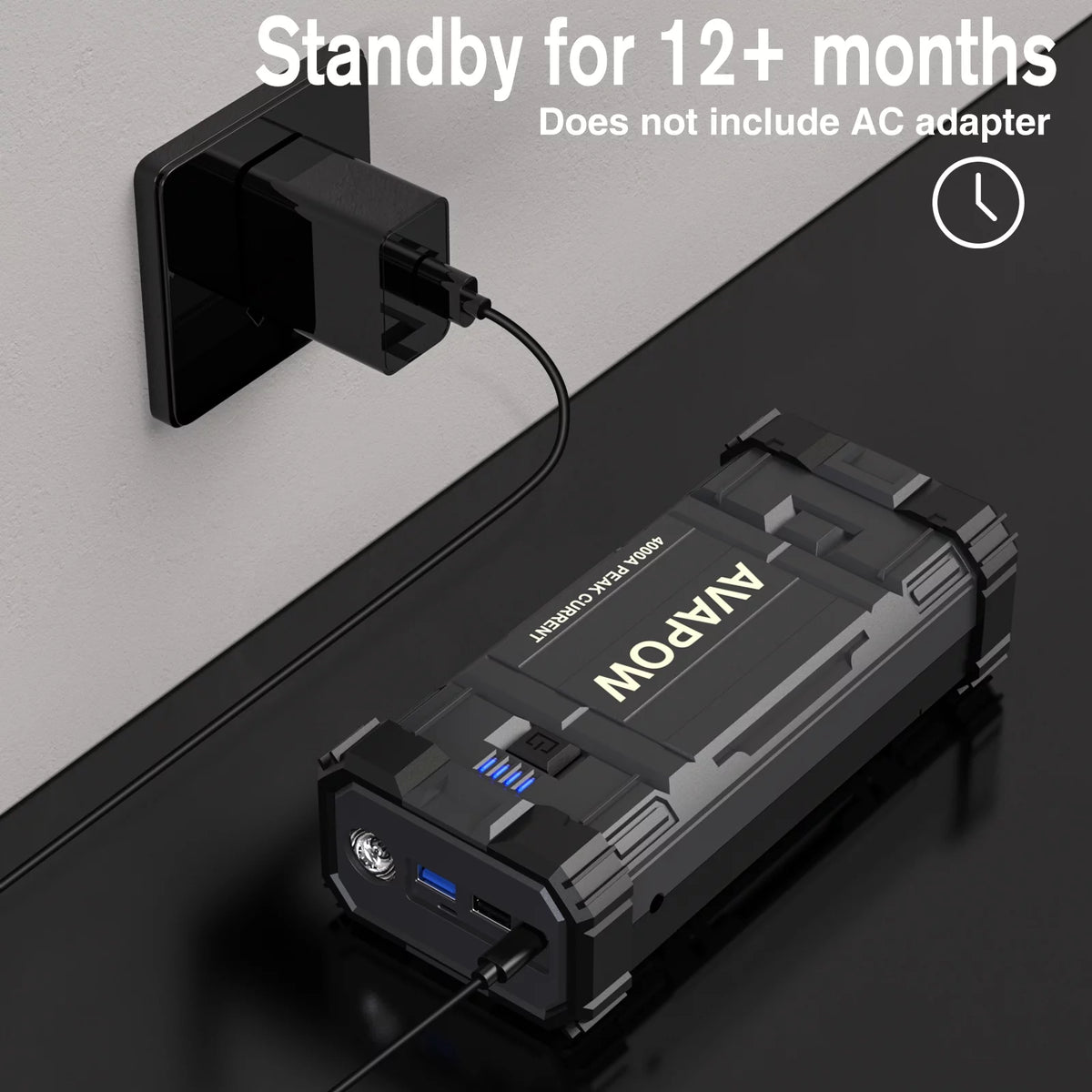 4000A Peak 27800mAh 12V Car Jump Starter with LED Light U342