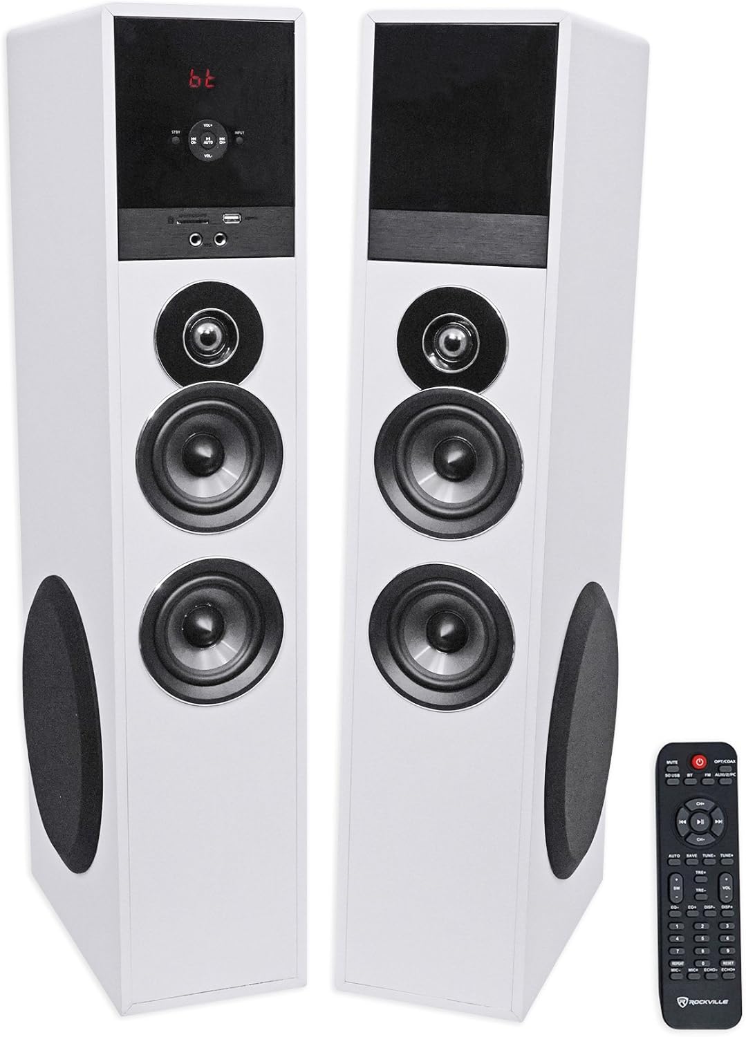 Black Home Theater Tower Speakers with 8" Sub N576276