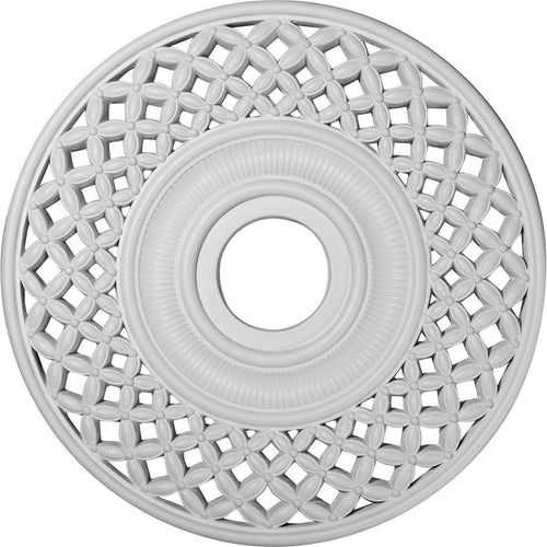 22 1/4x22OD x 4 3/4x22ID x 1 1/4x22P Ceiling Medallion Hand-Painted Pewter I62289