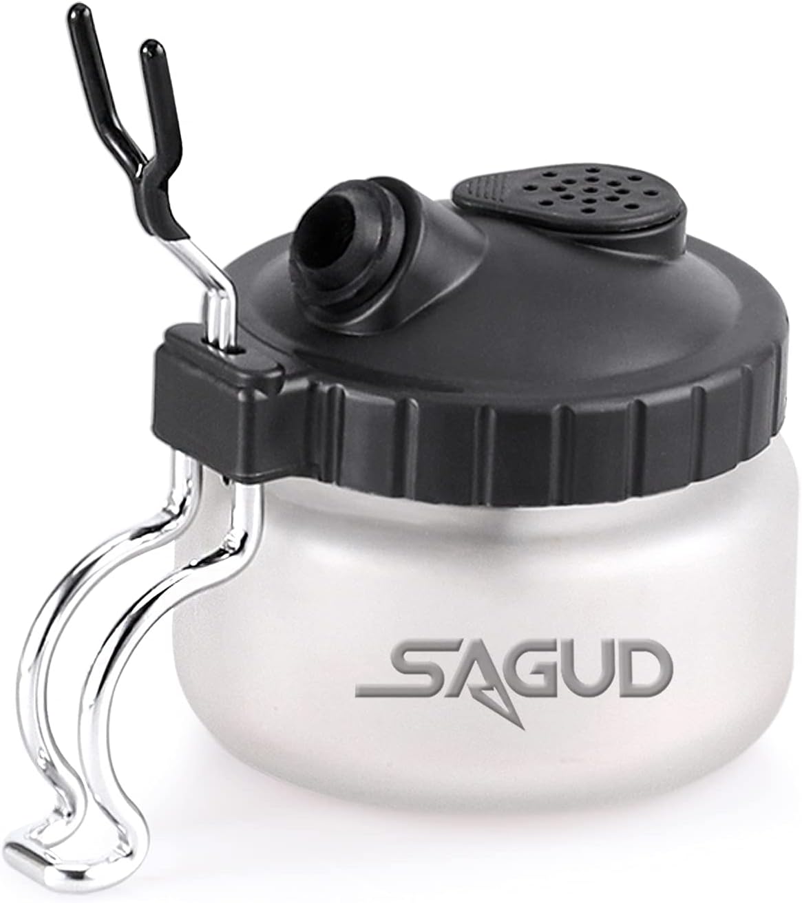 Airbrush Cleaning Pot Glass Jar Kit with Holder Station I300080