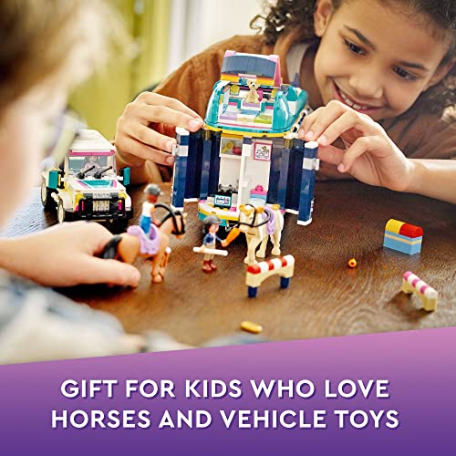 Horse Show Trailer with 2 Horses, SUV Car and Riding Accessories T650243