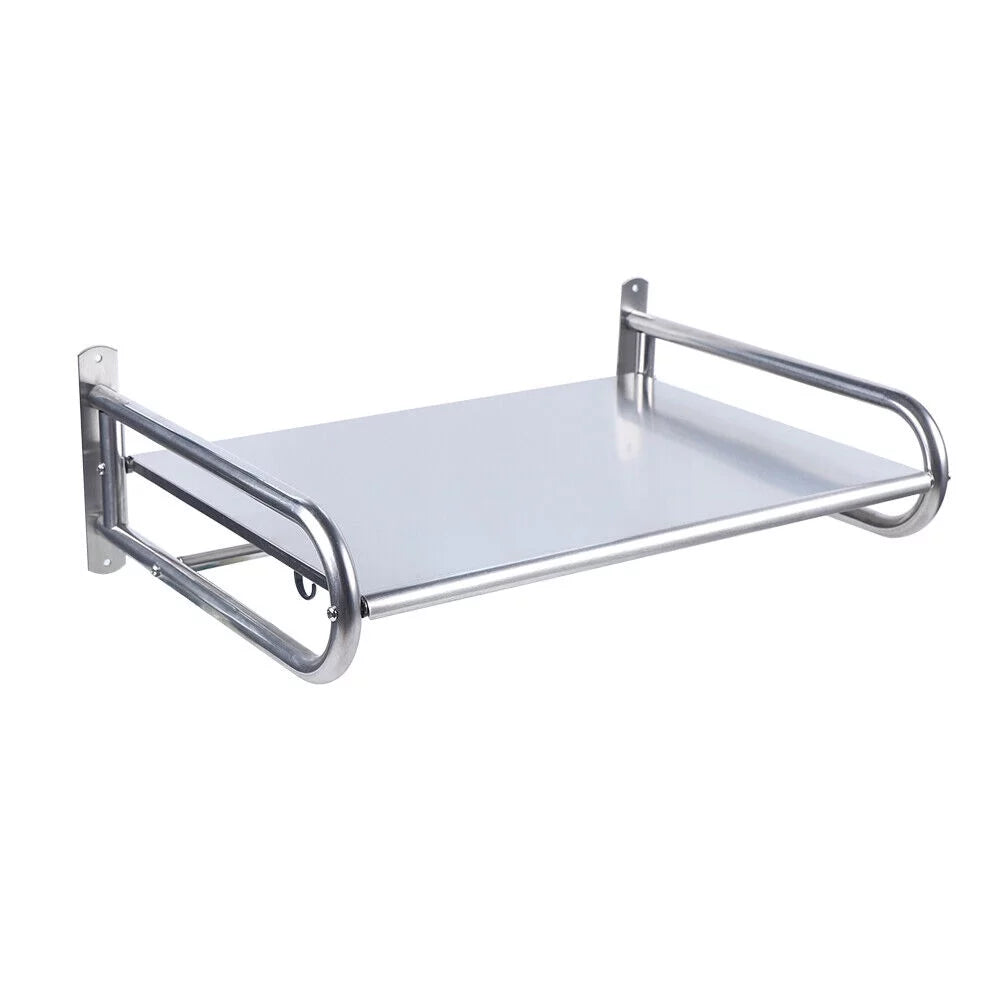 Stainless Steel Wall-Mount Microwave Oven Rack with 6x Hooks C590313